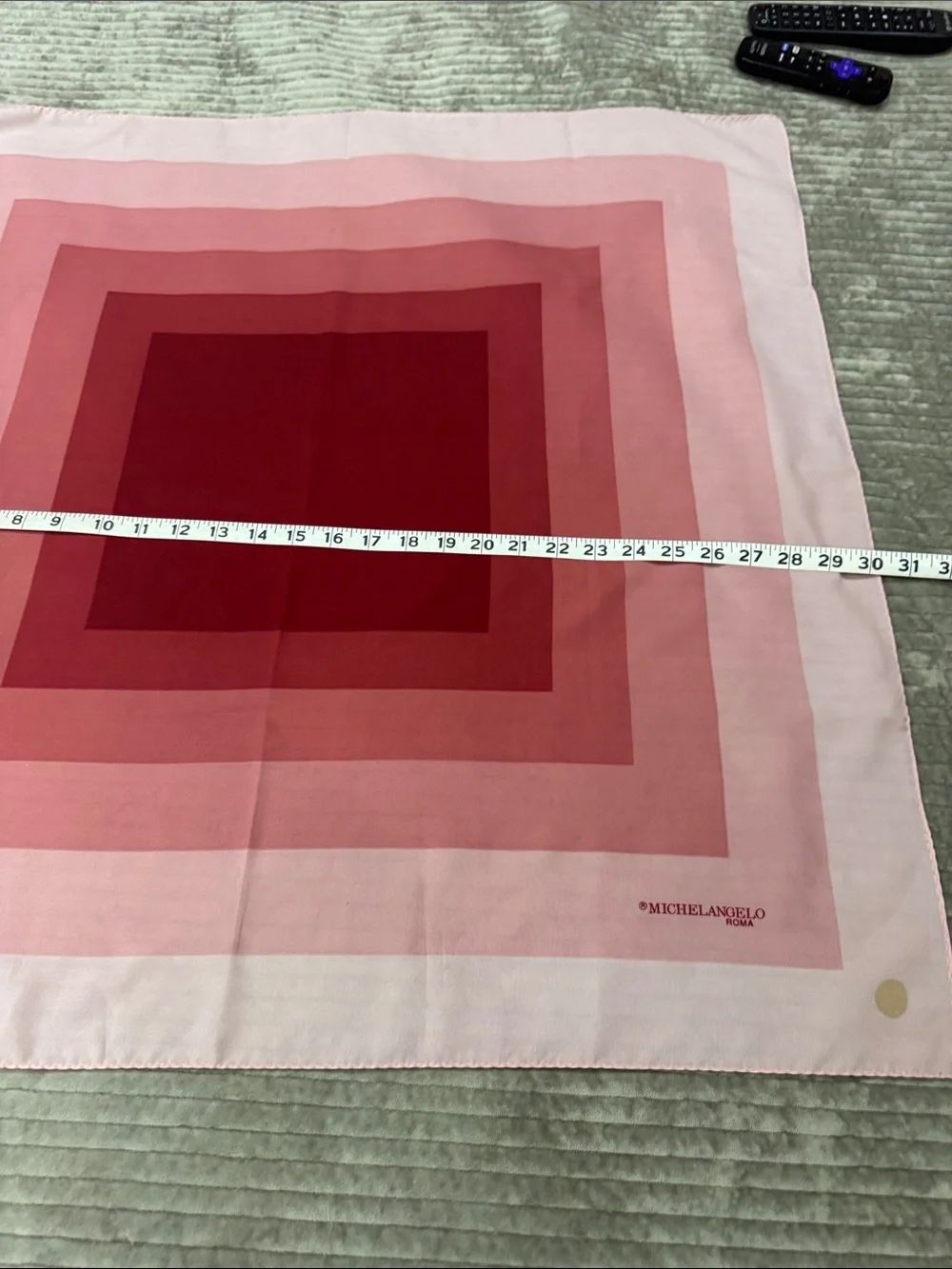 Michelangelo Pink to Red Concentric Square Silk Scarf